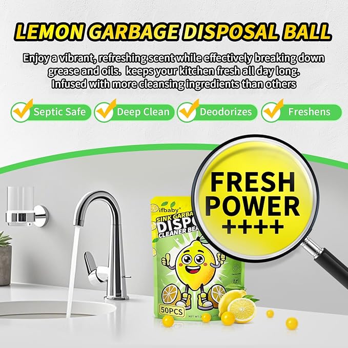 50 Count Garbage Disposal Cleaner and Deodorizer – Sink Odor Eliminator - Image 3