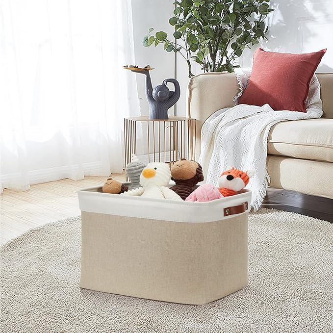 DULLEMELO Storage Baskets Large 16"x12"x12" Tall Rectangular Baskets Fabric - Image 4