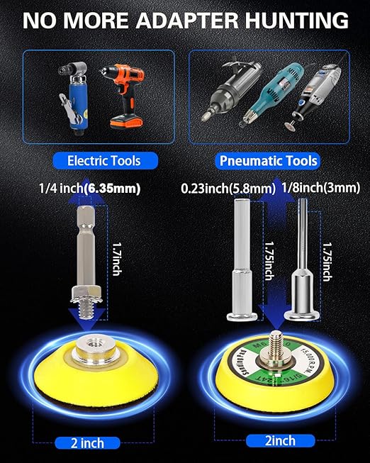 2 Inch Sanding Discs Drill Polishing Kit, Hook & Loop Wet Dry Buffing Pads - Image 3