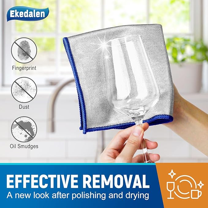 Microfiber Cleaning Cloth Polishing Glass Cleaner Absorbent Kitchen Towel Quick - Image 2