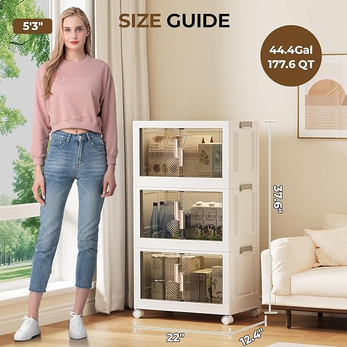 Elegant 3 Tiers Stackable Storage Bins - Image 2