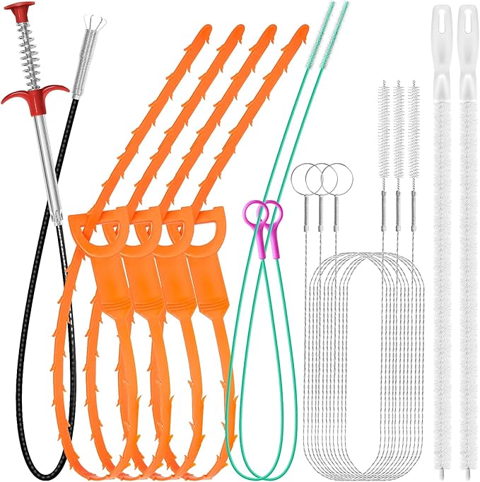 12 Pack Drain Clog Remover Kit by VILINLEE
