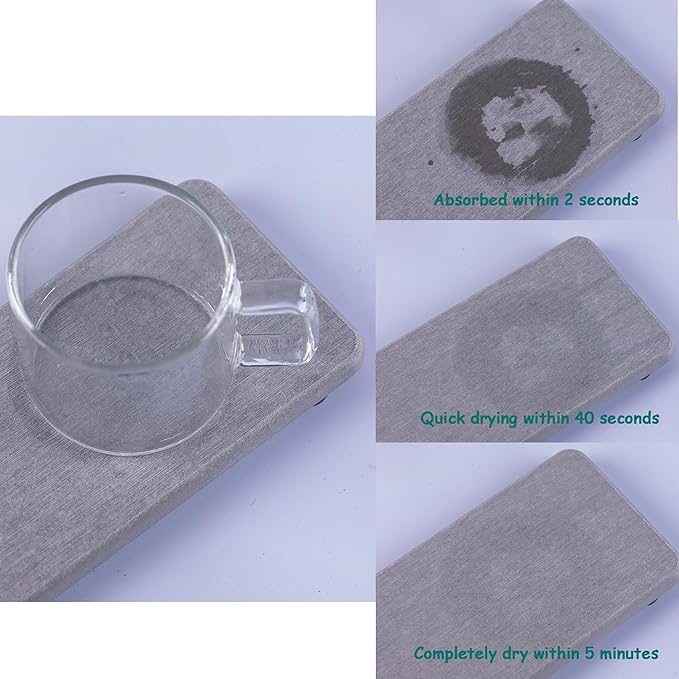2 Pcs Water Absorbing Stone Trays, Kitchen/Bathroom Sink Soap Dish, Diatomite - Image 9