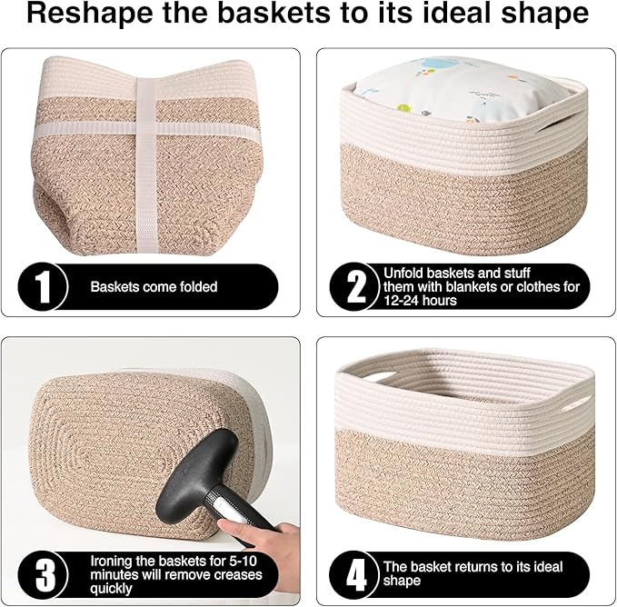 Storage Baskets for Shelves, Woven Storage Basket, Bins for Cube Storage - Image 7