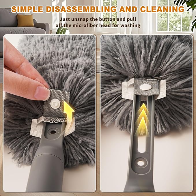 Microfiber Duster with Washable and Reusable Duster Head, Microfiber Dusters - Image 5