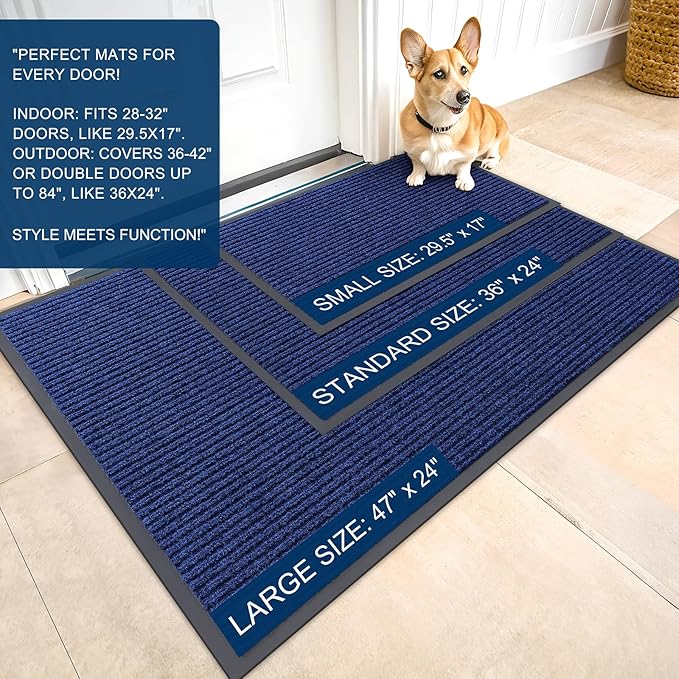 OLANLY Front Door Mat Indoor Outdoor Entrance, Waterproof Heavy Duty Doormat - Image 2