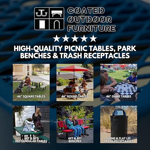 COATEDOUTDOORFURNITURE RFT-TXTGRY Heavy Duty Round Trash Receptacle - Image 2