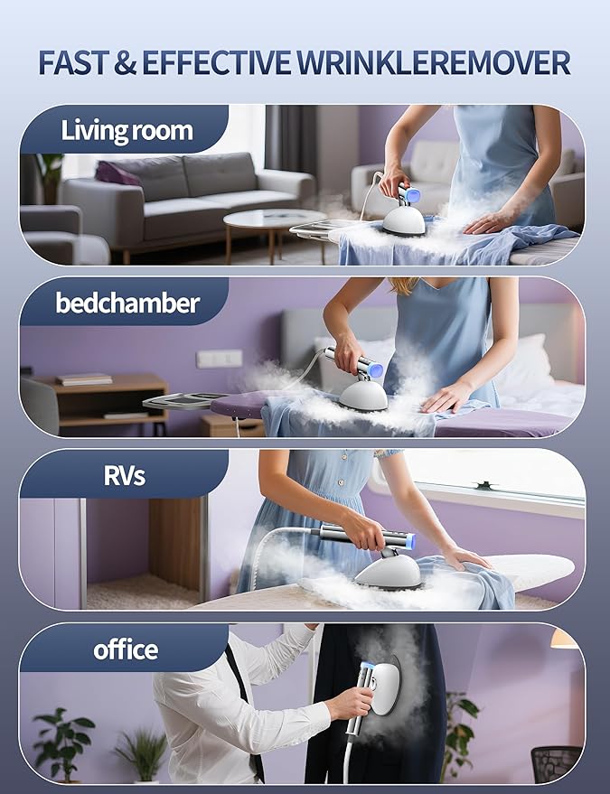 Sundu 1500W Steamer for Clothes, 2-in-1 Vertical & Flat Iron Clothes Steamer - Image 8