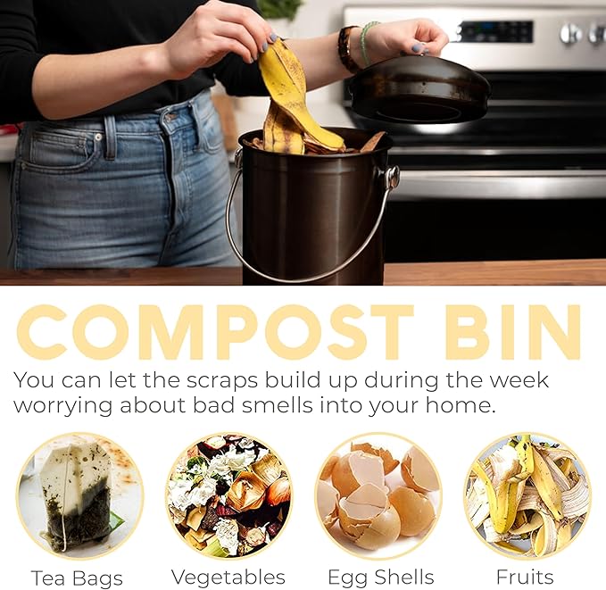 EPICA Countertop Compost Bin Kitchen | 1.3 Gallon | Odorless Composting Bin - Image 8
