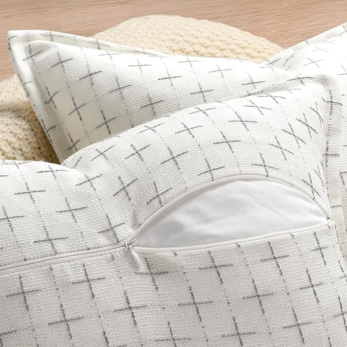 ZWJD 12x20 Pillow Covers Set of 2 Soft Polyester Textured Pillow Covers - Image 3