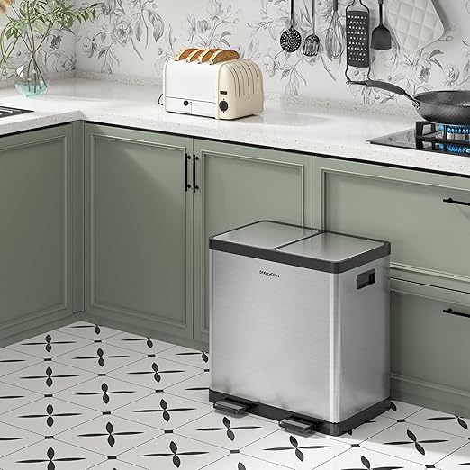 Kitchen Trash Can, 2 x 5.3 Gallon Garbage Can - Image 2