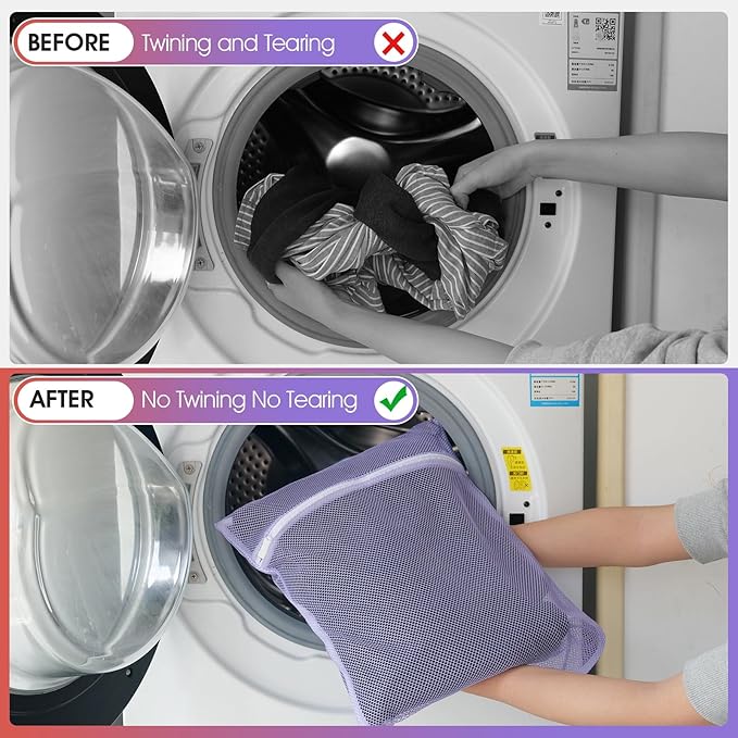 5Pcs Mesh Laundry Bags Sturdy for Delicates, Travel and Organize - Image 3