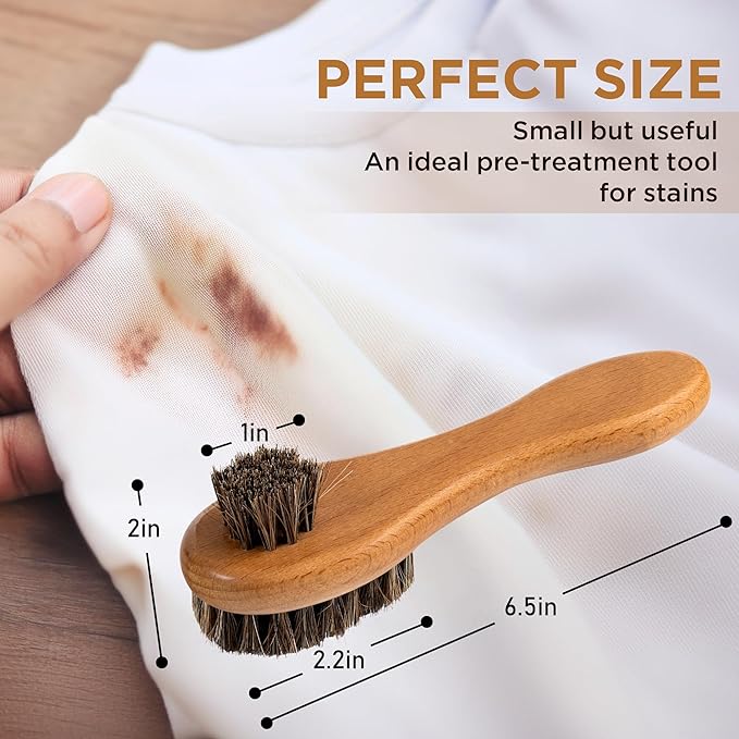 DUGATO Dual-Bristle Horsehair Laundry Stain Brush Set - Image 2