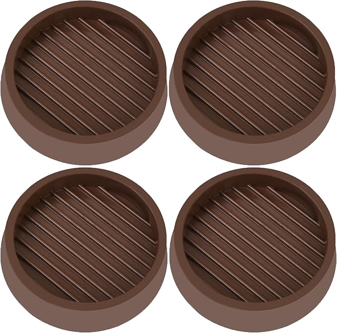 3X3 Round Rubber Caster Cups, Non Slip Furniture Pads, Anti-Slip Gripper by VOCOMO
