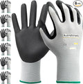 6-Paris XL Work Gloves for Men and Women, Nitrile Coated Safety Protective by KEBADA