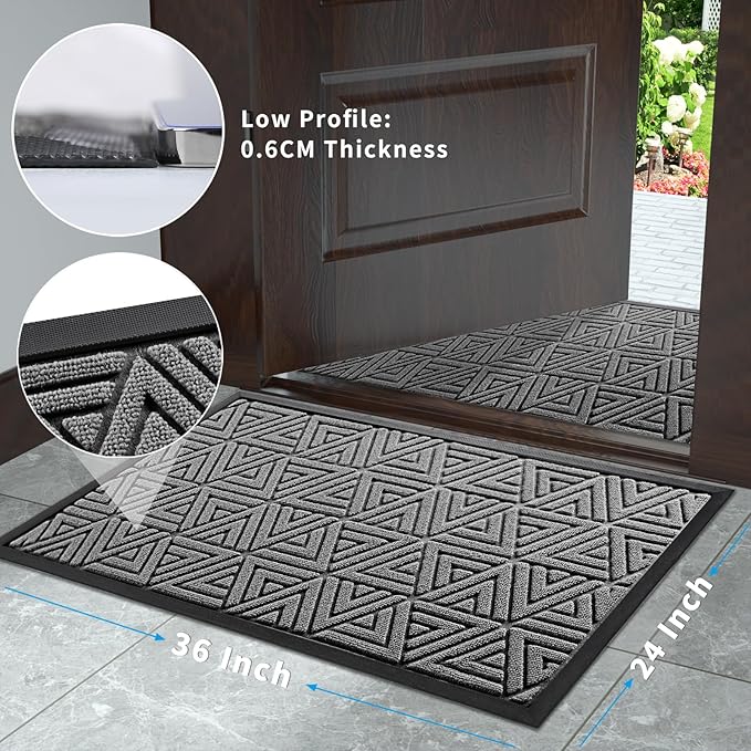 Yimobra Large Door Mat 36x24, All-Weather Waterproof Non-Slip Welcome Matt - Image 8