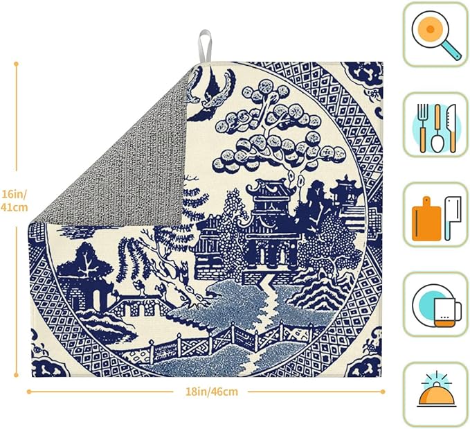 Dish Drying Mat For Kitchen Counter Absorbent Dish Mat Reversible Drainer - Image 3
