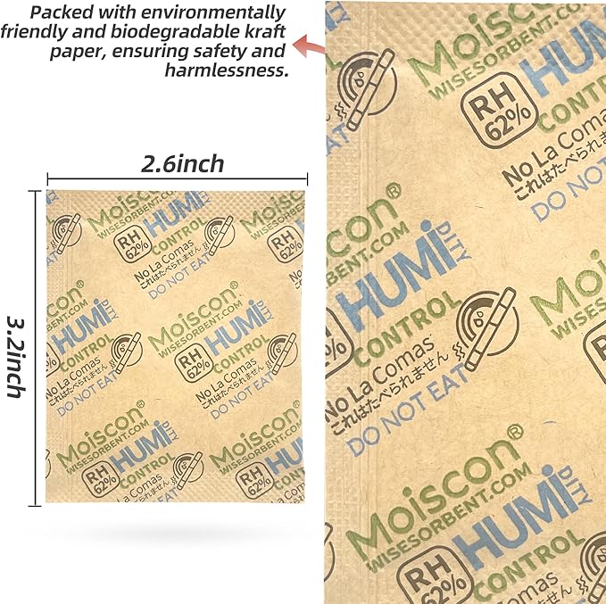 30 Pack 62% RH 8 Gram Two-Way Humidity Control Packs - Image 3