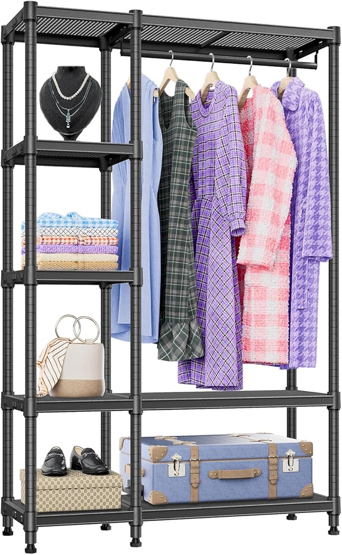 IZEUK Heavy Duty Rolling Garment Rack Wire Clothes Rack by IZEUK