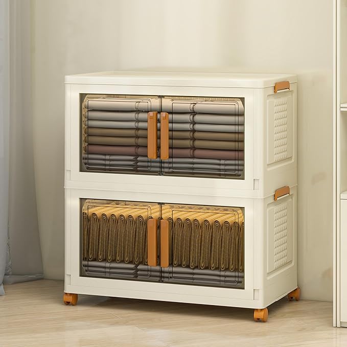 2 Tier Large Stackable Plastic Storage Bins - Image 9