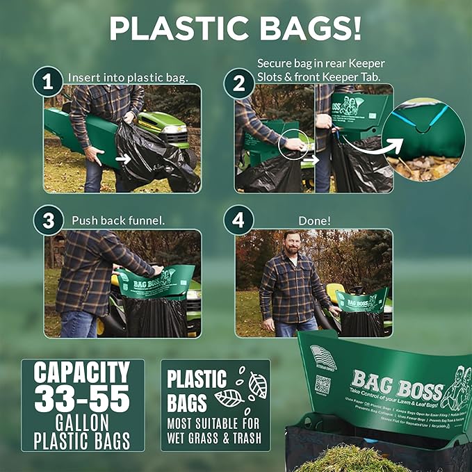 Lawn & Leaf Bag Holder Stand | Fits 33-55 Gallon Paper or Plastic Yard Waste - Image 5