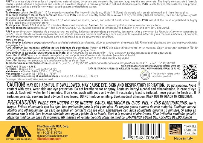 FILA Surface Care Solutions PS87 Heavy Duty Cleaner and Degreaser, 1 GAL - Image 3