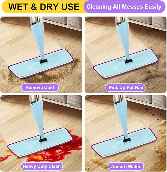 16.5 inch Reusable Mop Pads Microfiber Spray Mop Replacement Heads - Image 5