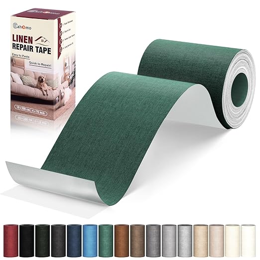 Linen Repair Tape 4x79 inch, Self Adhesive Fabric Patches, Linen Patch Tape Kit by Cahomo