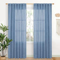YoungsTex Denim Blue Linen Curtains 80 Inch Length by YoungsTex