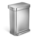 simplehuman 55 Liter / 14.5 Gallon Rectangular Hands-Free Kitchen Step Trash Can by Simplehuman