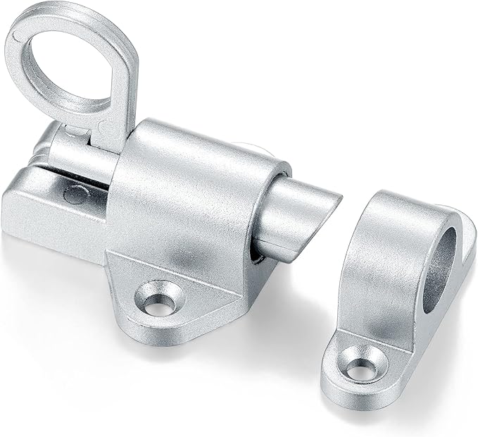 3 Packs Self-Closing Latches，Silver Gray Spring Door Lock，Resilient Bolt Latch - Image 6
