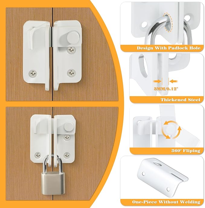 Alise Flip Latch Gate Latches Slide Bolt Latch Safety Door Lock Catch - Image 4