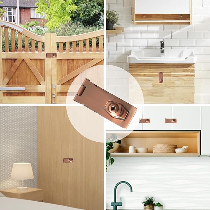 Alise Keyed Hasp Lock, 3 Inch Safety Packlock Clasp Hasp Lock Latch - Image 9