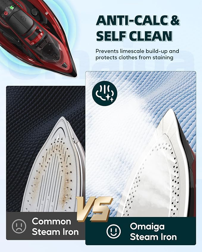 Cordless Iron for Clothes - 1500W Steam Iron - Image 4