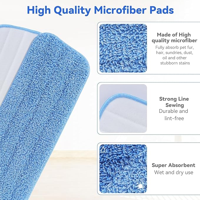 16.5 inch Microfiber Mop Pads for Rubbermaid Reveal Spray Mop and Any 16.5" - Image 2