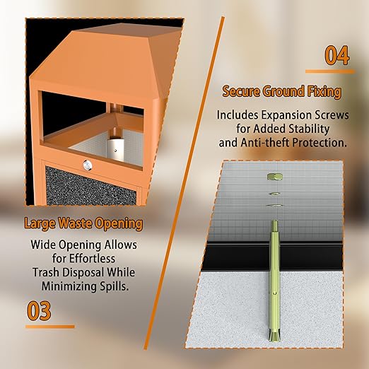 Commercial Metal Outdoor Trash Can - Image 6