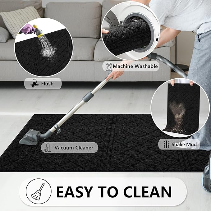 REFETONE Indoor Doormat, Front Back Door Mat 20"x32" Absorbent Rubber Backing - Image 6
