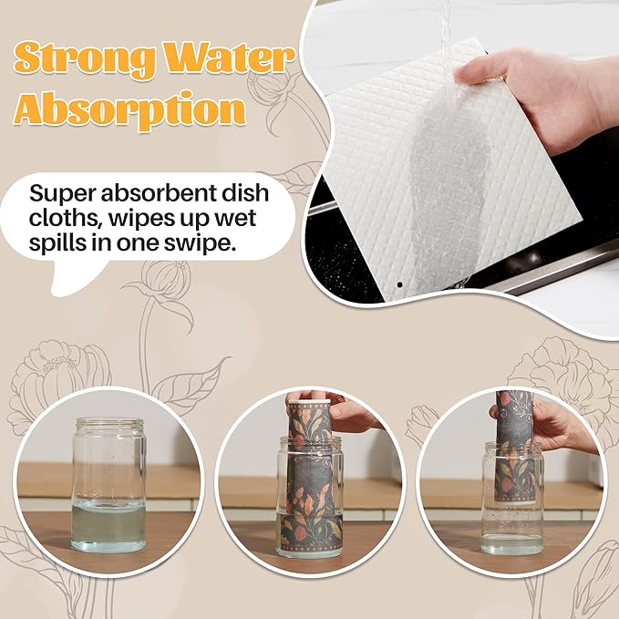 JOYMOOP 12 Pack Decorate Cleaning Cloth, Reusable Absorbent Dish Towels - Image 7