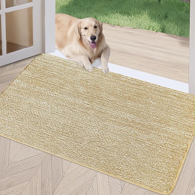 REFETONE Indoor Doormat, Front Door Mat 24"x36" Absorbent Rubber Backing Non by Refetone