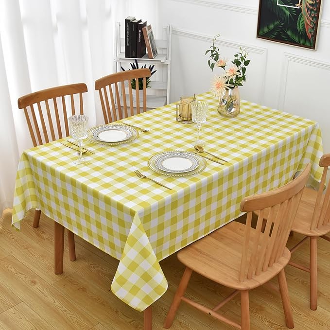 Classic Gingham Buffalo Tablecloth Fabric by Essifunia