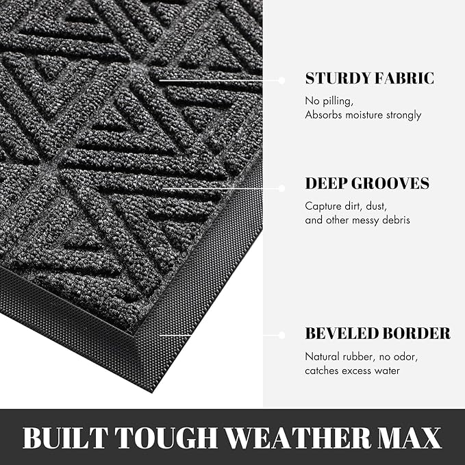Yimobra Large Door Mat 47x24, All-Weather Waterproof Non-Slip Welcome Matt - Image 4