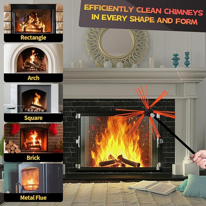 39 Feet Chimney Sweep Kit, Chimney Cleaning Kit - Image 6