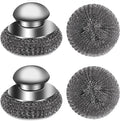4pcs Steel Wool Scrubber with Replacement Wire Sponge Pads Set, Stainless Steel by VinYanKee