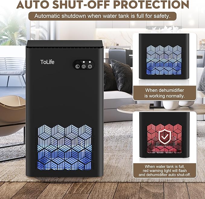 ToLife Dehumidifier for Home, 1000 sq.ft Dehumidifiers for Basement Bedroom - Image 6