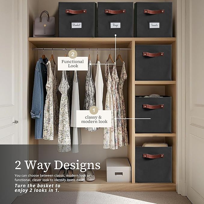 DECOMOMO Storage Cubes, Fabric Organizer Bins - Image 5