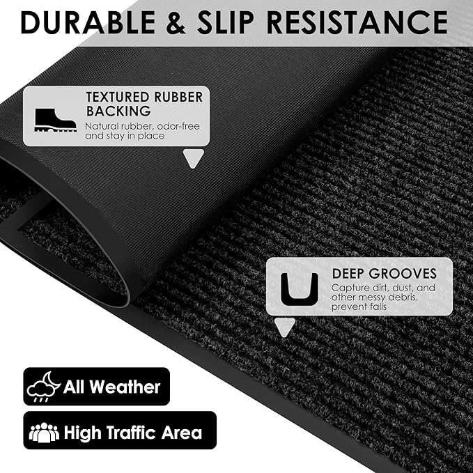 4′ x 46′ Front Door Mat Indoor Outdoor Entrance, Commercial Floor Mat Heavy - Image 7