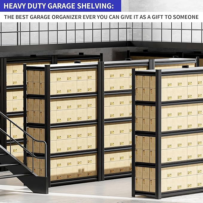 2 Pieces Garage Shelving, 5 Tier 72"X47.2"X23.6"Inches, Storage Shelves Heavy - Image 5