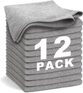 Gray Microfiber Cleaning Cloth 13"x13", Ultra Soft Absorbent Microfiber by WEAWE