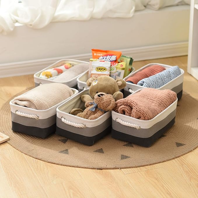 Small Storage Baskets for Shelves, Fabric Storage Baskets for Closet, - Image 2