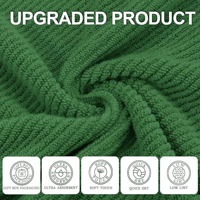 Green Towels, 6 Piece Towels Set - Image 2